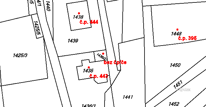 Olešnice 44069553 na parcele st. 1436/2 v KÚ Olešnice na Moravě, Katastrální mapa