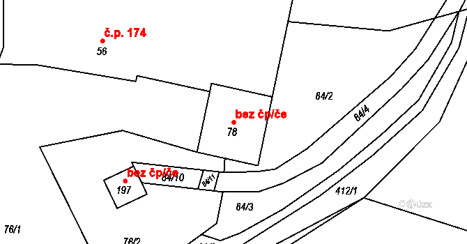 Tuchoměřice 45736553 na parcele st. 78 v KÚ Kněžívka, Katastrální mapa