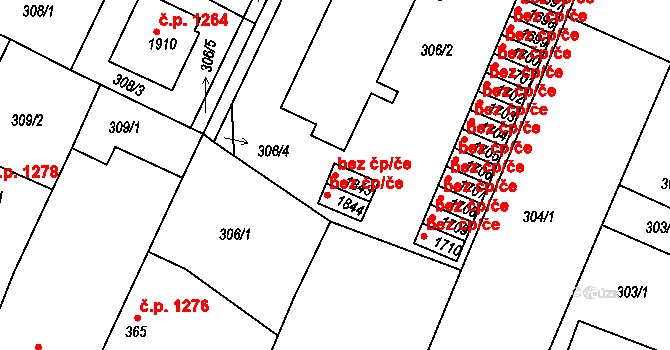 Nový Bydžov 46303553 na parcele st. 1843 v KÚ Nový Bydžov, Katastrální mapa