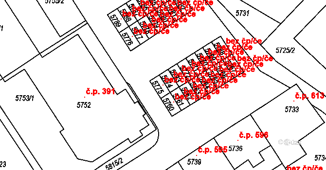 Žďár nad Sázavou 47223553 na parcele st. 5775 v KÚ Město Žďár, Katastrální mapa