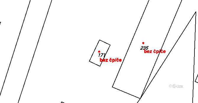 Travčice 47640553 na parcele st. 171 v KÚ Travčice, Katastrální mapa
