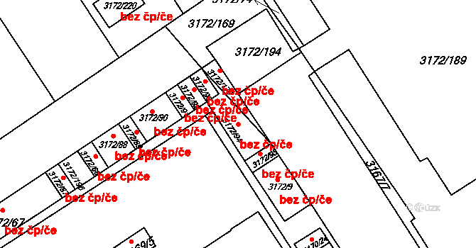 Chomutov 49526553 na parcele st. 3172/94 v KÚ Chomutov II, Katastrální mapa