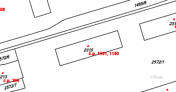 Beroun-Město 1150,1151, Beroun na parcele st. 2315 v KÚ Beroun, Katastrální mapa
