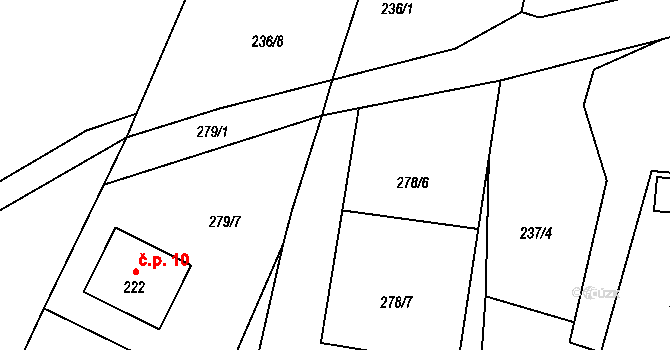 Benešov nad Černou 78044553 na parcele st. 260 v KÚ Klení, Katastrální mapa