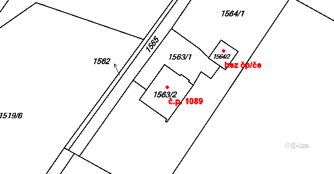 Dětmarovice 1089 na parcele st. 1563/2 v KÚ Dětmarovice, Katastrální mapa