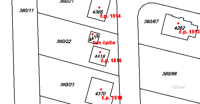 Strakonice I 1516, Strakonice na parcele st. 4418 v KÚ Strakonice, Katastrální mapa