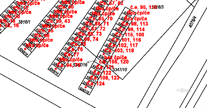 Zlín 103,118 na parcele st. 5347/9 v KÚ Zlín, Katastrální mapa