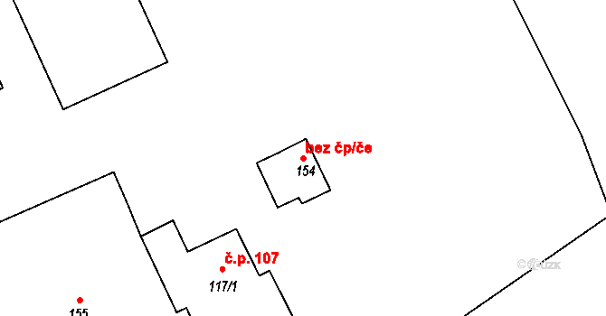 Dřevnovice 43540554 na parcele st. 154 v KÚ Dřevnovice, Katastrální mapa
