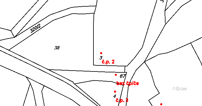 Licoměřice 2, Lipovec na parcele st. 3 v KÚ Licoměřice, Katastrální mapa