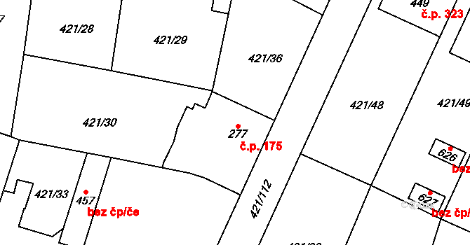 Nemošice 175, Pardubice na parcele st. 277 v KÚ Nemošice, Katastrální mapa