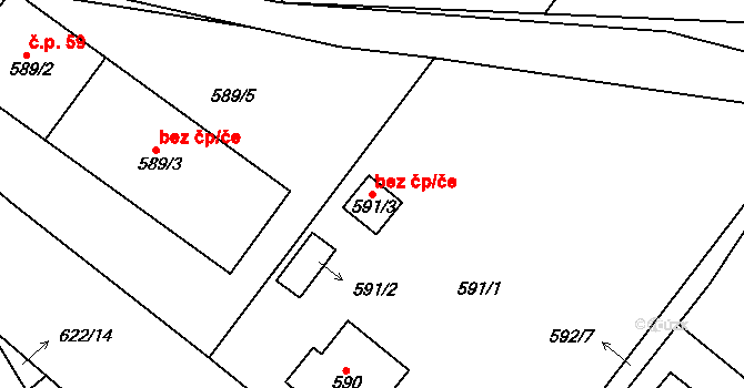 Chotíkov 78070554 na parcele st. 591/3 v KÚ Chotíkov, Katastrální mapa