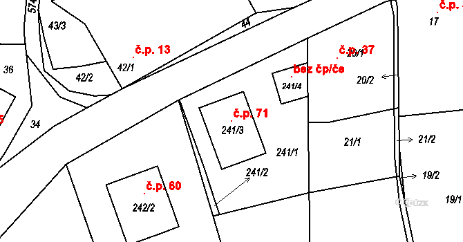 Skalička 71 na parcele st. 241/3 v KÚ Skalička u Tišnova, Katastrální mapa