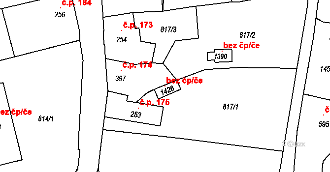 Benešov nad Ploučnicí 106369555 na parcele st. 1426 v KÚ Benešov nad Ploučnicí, Katastrální mapa