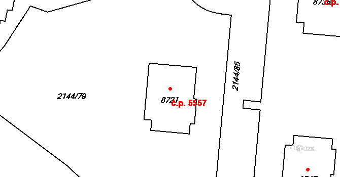 Zlín 5557 na parcele st. 8721 v KÚ Zlín, Katastrální mapa