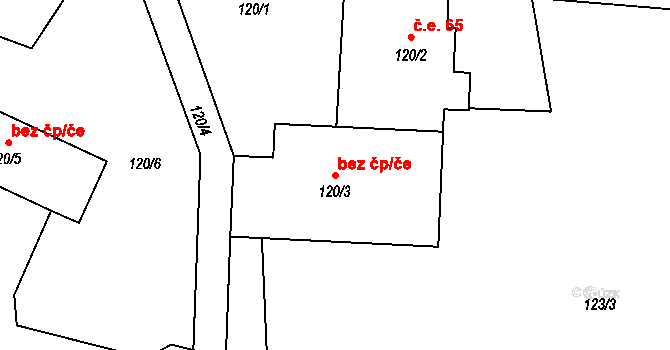 Raspenava 38457555 na parcele st. 120/3 v KÚ Raspenava, Katastrální mapa