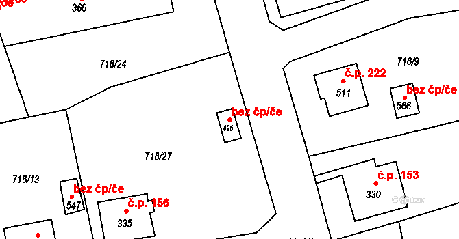 Česká Kamenice 40690555 na parcele st. 496 v KÚ Dolní Kamenice, Katastrální mapa