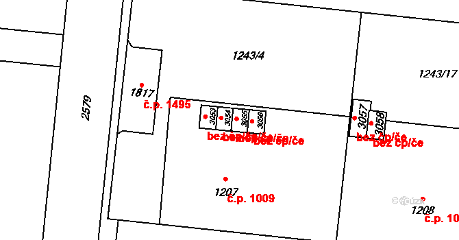 Lipník nad Bečvou 42929555 na parcele st. 3054 v KÚ Lipník nad Bečvou, Katastrální mapa