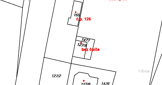Rakovice 129 na parcele st. 127/5 v KÚ Rakovice, Katastrální mapa