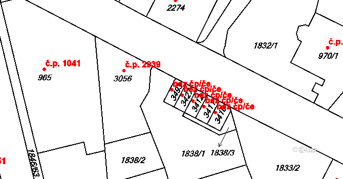 Jablonec nad Nisou 44231555 na parcele st. 3493 v KÚ Jablonec nad Nisou, Katastrální mapa