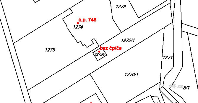 Vratimov 46644555 na parcele st. 1272/2 v KÚ Vratimov, Katastrální mapa