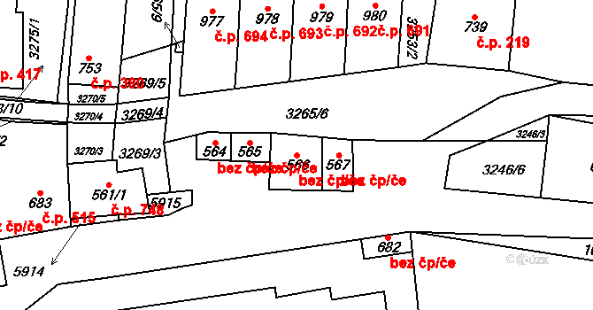 Polešovice 47257555 na parcele st. 566 v KÚ Polešovice, Katastrální mapa