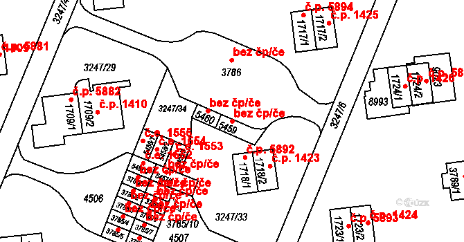 Zlín 47726555 na parcele st. 5459 v KÚ Zlín, Katastrální mapa