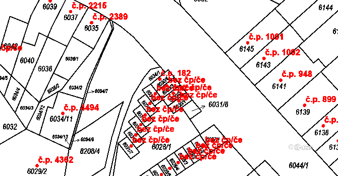 Brno 47813555 na parcele st. 6030/3 v KÚ Židenice, Katastrální mapa