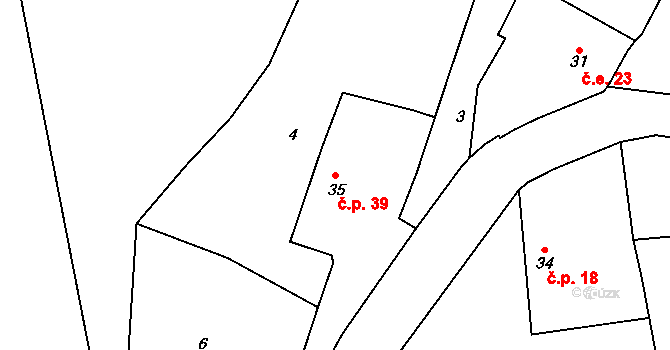 Chacholice 39, Chrast na parcele st. 35 v KÚ Chacholice, Katastrální mapa