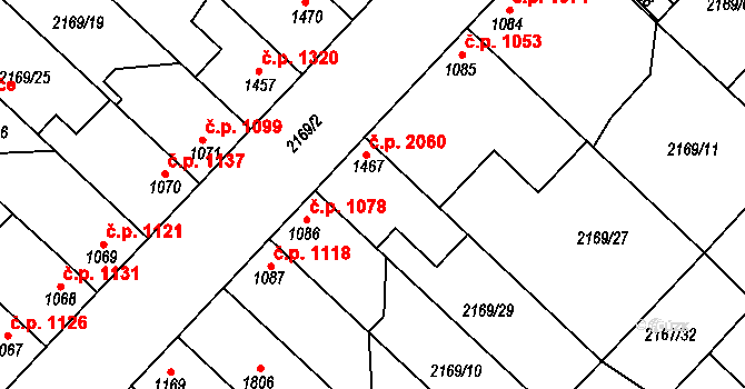 Lysá nad Labem 2060 na parcele st. 1467 v KÚ Lysá nad Labem, Katastrální mapa