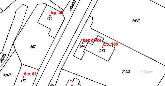 Holetín 95291555 na parcele st. 544 v KÚ Holetín, Katastrální mapa