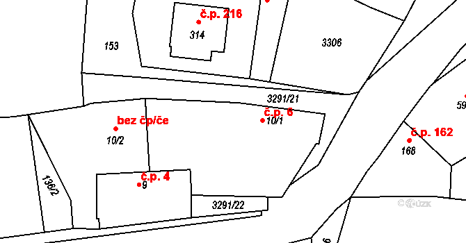 Olešnice 6 na parcele st. 10/1 v KÚ Olešnice u Trhových Svinů, Katastrální mapa