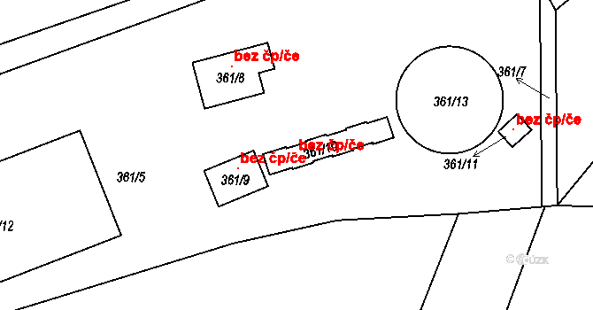 Seloutky 120975556 na parcele st. 361/10 v KÚ Seloutky, Katastrální mapa