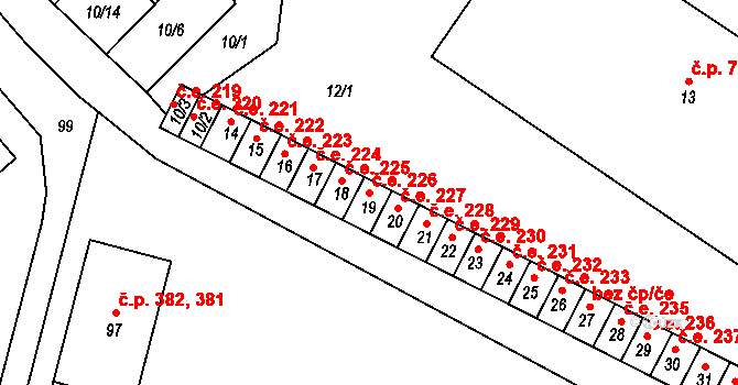 Miřetice u Klášterce nad Ohří 226, Klášterec nad Ohří na parcele st. 19 v KÚ Miřetice u Klášterce nad Ohří, Katastrální mapa