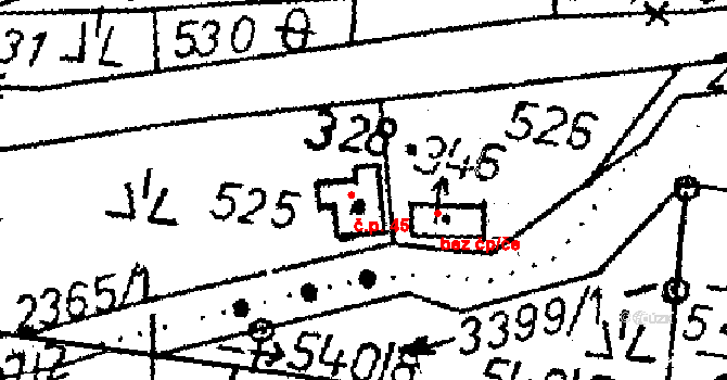 Žibřidice 45, Křižany na parcele st. 328 v KÚ Žibřidice, Katastrální mapa