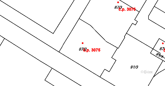 Varnsdorf 3075 na parcele st. 87/2 v KÚ Varnsdorf, Katastrální mapa