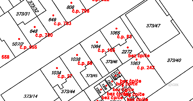 Přívoz 165, Ostrava na parcele st. 1064 v KÚ Přívoz, Katastrální mapa