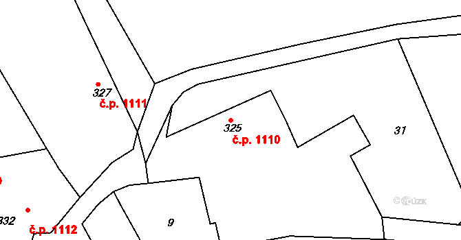 Bratrušín 1110, Bystřice nad Pernštejnem na parcele st. 325 v KÚ Bratrušín, Katastrální mapa