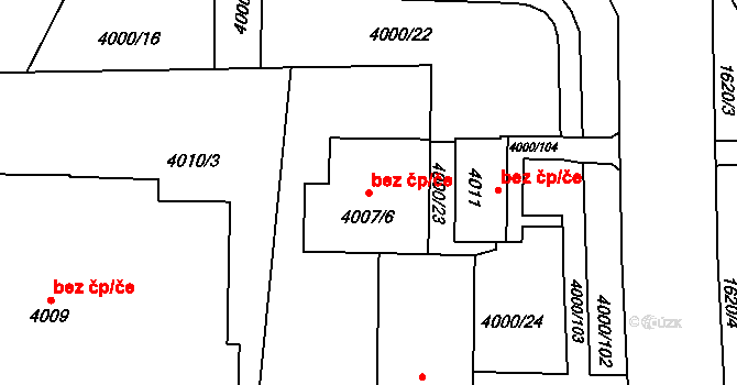 Orlová 38234556 na parcele st. 4007/6 v KÚ Horní Lutyně, Katastrální mapa