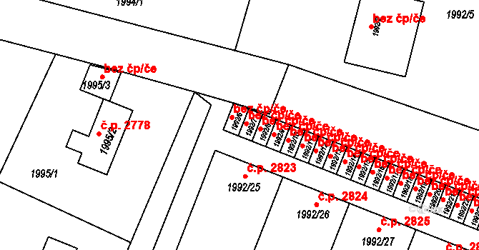 Teplice 39148556 na parcele st. 1992/6 v KÚ Teplice, Katastrální mapa
