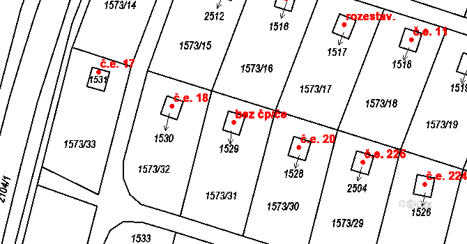 Třebechovice pod Orebem 40322556 na parcele st. 1529 v KÚ Třebechovice pod Orebem, Katastrální mapa