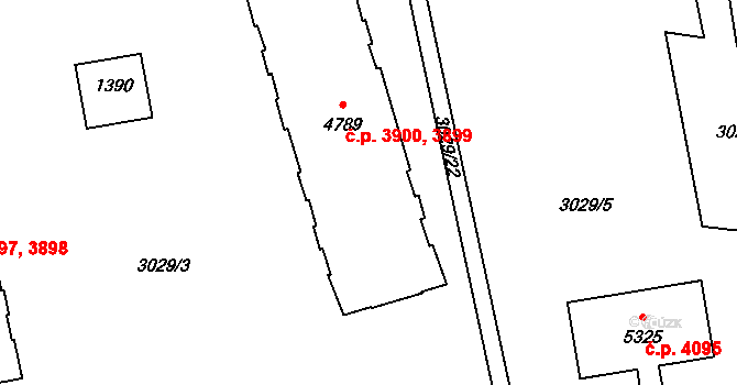 Zlín 3899,3900 na parcele st. 4789 v KÚ Zlín, Katastrální mapa