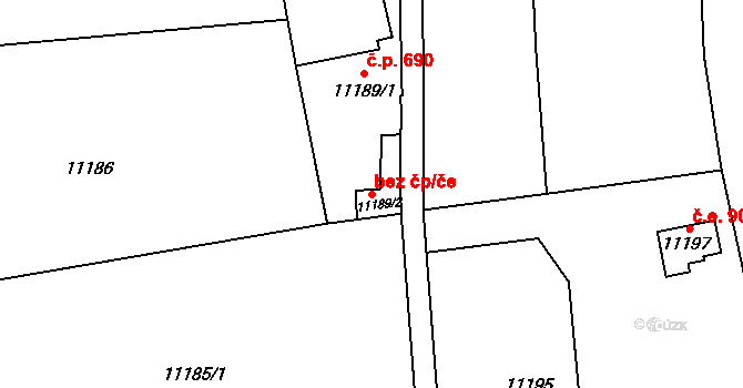 Vsetín 42550556 na parcele st. 11189/2 v KÚ Vsetín, Katastrální mapa