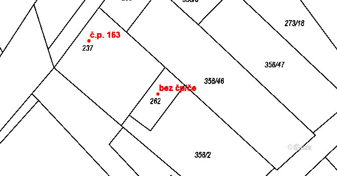 Loukov 47555556 na parcele st. 262 v KÚ Loukov u Bystřice pod Hostýnem, Katastrální mapa