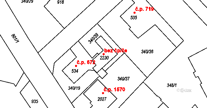 Ostrava 49505556 na parcele st. 2230 v KÚ Hrabůvka, Katastrální mapa