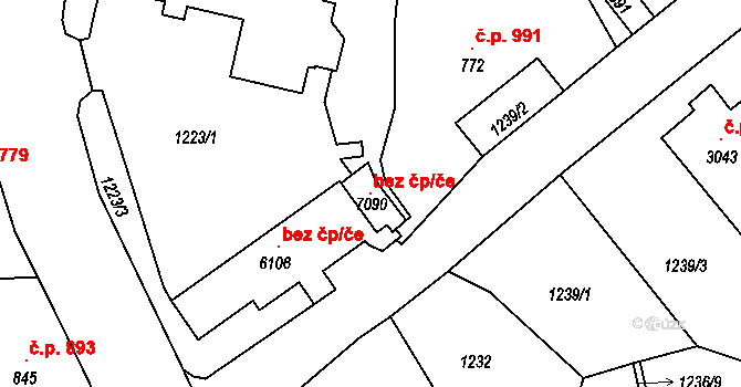 Jablonec nad Nisou 120920557 na parcele st. 7090 v KÚ Jablonec nad Nisou, Katastrální mapa