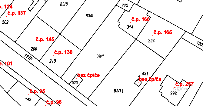 Lázně Toušeň 216, Katastrální mapa