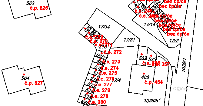 Bohosudov 273, Krupka na parcele st. 568/1 v KÚ Bohosudov, Katastrální mapa
