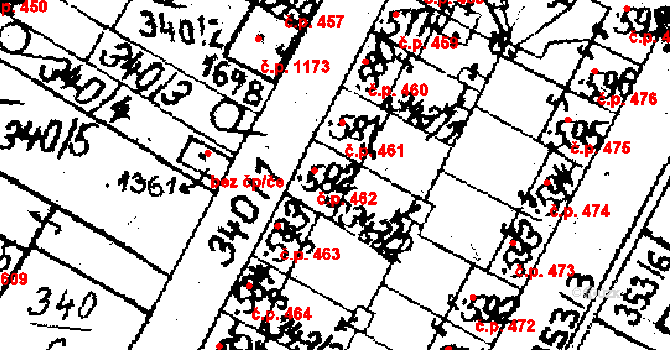 Jaroměřice nad Rokytnou 462 na parcele st. 582 v KÚ Jaroměřice nad Rokytnou, Katastrální mapa