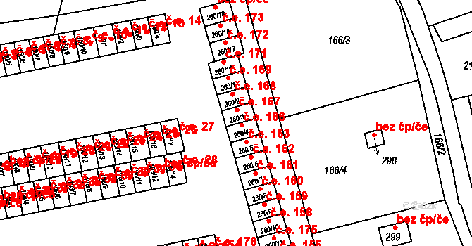 Loučná 167, Lom na parcele st. 260/3 v KÚ Loučná u Lomu, Katastrální mapa