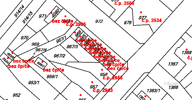 Chomutov 1114 na parcele st. 962 v KÚ Chomutov II, Katastrální mapa